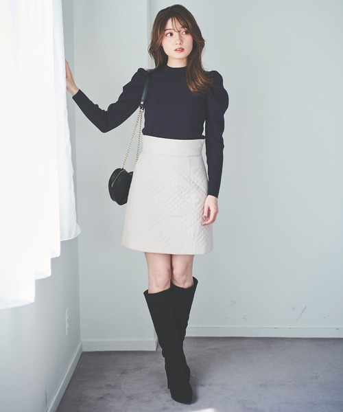 31 Sons de mode（トランテアン　ソン　ドゥ　モード）の「キルティングミニスカート（スカート・レディース・ネイビー/ピンク/グレー系その他・36/38）」の9枚目の写真