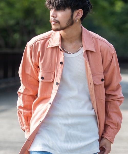 SILVER BULLET(シルバーバレット)の「『ALCARZA/アルカーザ』長袖ヘヴィネルシャツ(シャツ/ブラウス・メンズ・グレー/サックスブルー/ブラック/ネイビー/ピンク/アイボリー/カーキ・L/XL/M)」の7枚目の写真