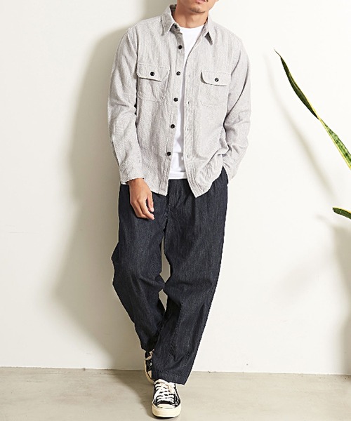 SILVER BULLET(シルバーバレット)の「『ALCARZA/アルカーザ』長袖ヘヴィネルシャツ(シャツ/ブラウス・メンズ・グレー/サックスブルー/ブラック/ネイビー/ピンク/アイボリー/カーキ・L/XL/M)」の15枚目の写真