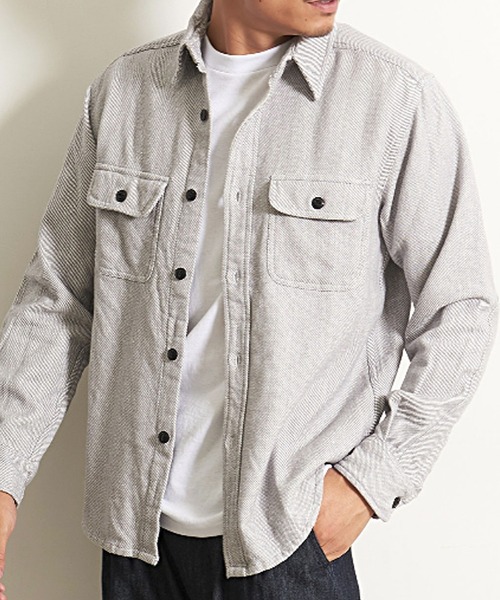 SILVER BULLET(シルバーバレット)の「『ALCARZA/アルカーザ』長袖ヘヴィネルシャツ(シャツ/ブラウス・メンズ・グレー/サックスブルー/ブラック/ネイビー/ピンク/アイボリー/カーキ・L/XL/M)」の14枚目の写真