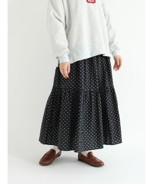 Samansa Mos2（サマンサ モスモス）の「柄アソート裾ティアードスカート（スカート・レディース・グリーン/レッド/オフホワイト/ブラック・ﾌﾘ-）」の18枚目の写真