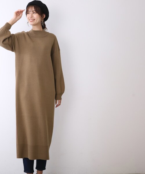 今年も人気のモックネックで上品に ロングニットワンピース ワンピース Dreskip ドレスキップ のファッション通販 Zozotown