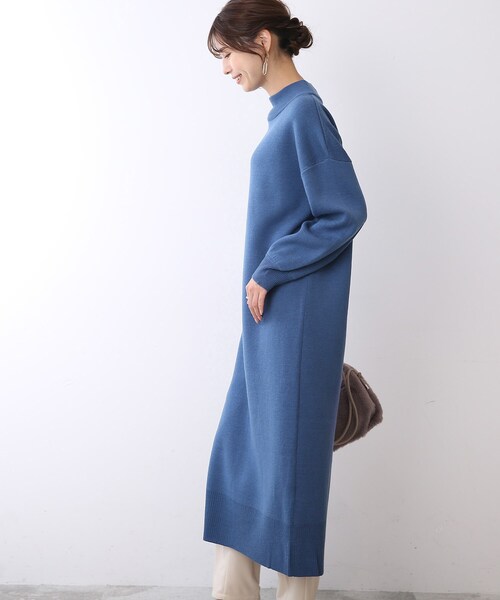 DRESKIP（ドレスキップ）の「◆【今年もモックネックで上品に】ロングニットワンピース（ワンピース・レディース・ベージュ/ライトブルー/ブラウン系/グレー系その他・02/03/04）」の20枚目の写真