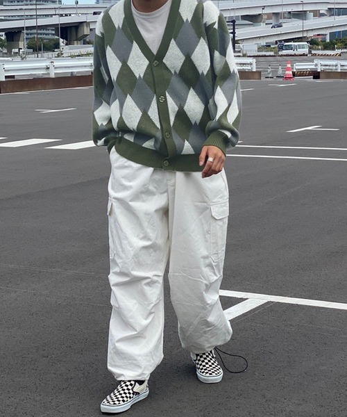 kutir(クティール)の「アーガイル柄カーディガン(カーディガン/ボレロ・メンズ・ブラック/グリーン/ゴールド・MEDIUM/LARGE)」の5枚目の写真