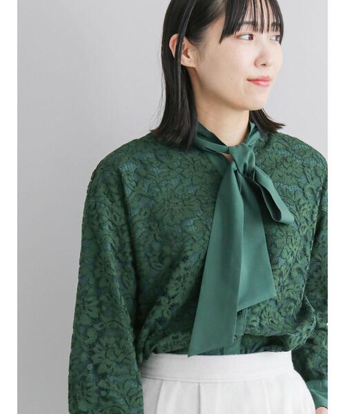 Te chichi CLASSIC(テチチクラシック)の「スカラップレースボウタイブラウス(シャツ/ブラウス・レディース・ブラック/オフホワイト/グリーン・フリ-)」の20枚目の写真