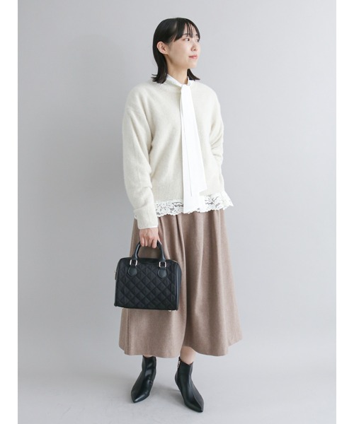 Te chichi CLASSIC(テチチクラシック)の「スカラップレースボウタイブラウス(シャツ/ブラウス・レディース・ブラック/オフホワイト/グリーン・フリ-)」の12枚目の写真