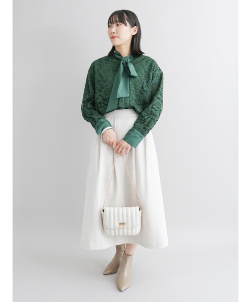 Te chichi CLASSIC(テチチクラシック)の「スカラップレースボウタイブラウス(シャツ/ブラウス・レディース・ブラック/オフホワイト/グリーン・フリ-)」の18枚目の写真