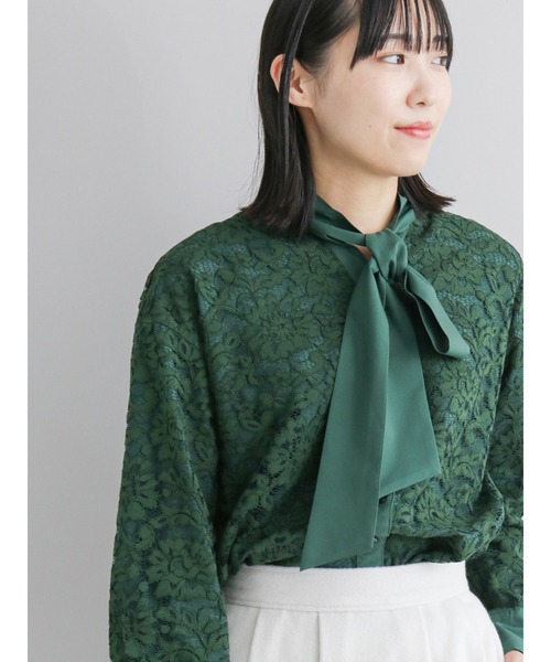Te chichi CLASSIC(テチチクラシック)の「スカラップレースボウタイブラウス(シャツ/ブラウス・レディース・ブラック/オフホワイト/グリーン・フリ-)」の15枚目の写真