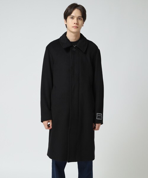 タケオキクチ ステンカラーコート 高級アンゴラ カシミヤ 黒色 サイズ2