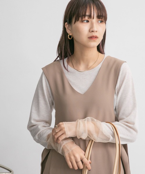 KBF（ケイビーエフ）の「ガラススリーブニット（ニット/セーター・レディース・ベージュ系その他/ブラウン系その他/ブラック系その他・ONE）」の17枚目の写真