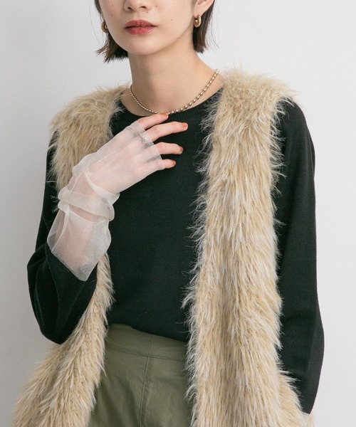 KBF（ケイビーエフ）の「ガラススリーブニット（ニット/セーター・レディース・ベージュ系その他/ブラウン系その他/ブラック系その他・ONE）」の11枚目の写真