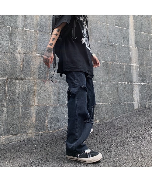 DEVICE(デバイス)の「ルーズデザイン ダメージ デニムパンツ(デニムパンツ・メンズ・ブラック/ブルー・FREE)」の16枚目の写真