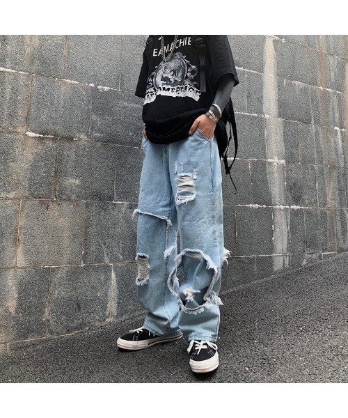 DEVICE(デバイス)の「ルーズデザイン ダメージ デニムパンツ(デニムパンツ・メンズ・ブラック/ブルー・FREE)」の20枚目の写真