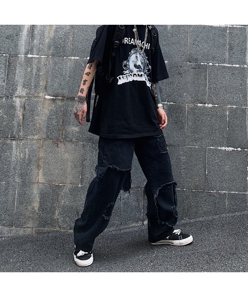 DEVICE(デバイス)の「ルーズデザイン ダメージ デニムパンツ(デニムパンツ・メンズ・ブラック/ブルー・FREE)」の21枚目の写真