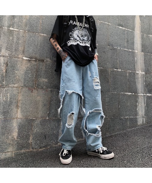 DEVICE(デバイス)の「ルーズデザイン ダメージ デニムパンツ(デニムパンツ・メンズ・ブラック/ブルー・FREE)」の6枚目の写真