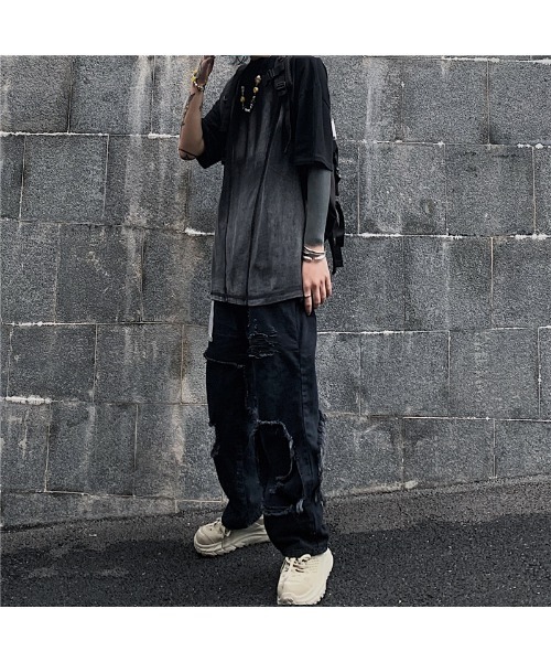 DEVICE(デバイス)の「ルーズデザイン ダメージ デニムパンツ(デニムパンツ・メンズ・ブラック/ブルー・FREE)」の8枚目の写真