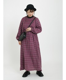 Samansa Mos2 | 花柄胸元ピンタックワンピース(ワンピース)