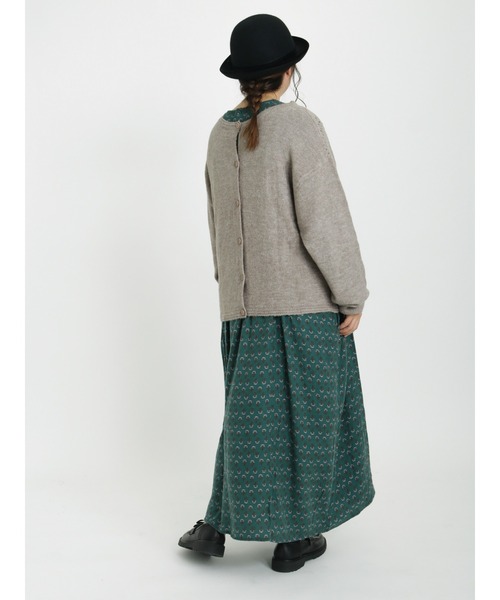 Samansa Mos2（サマンサ モスモス）の「花柄胸元ピンタックワンピース（ワンピース・レディース・ブラック/グリーン/ボルドー・ﾌﾘ-）」の9枚目の写真