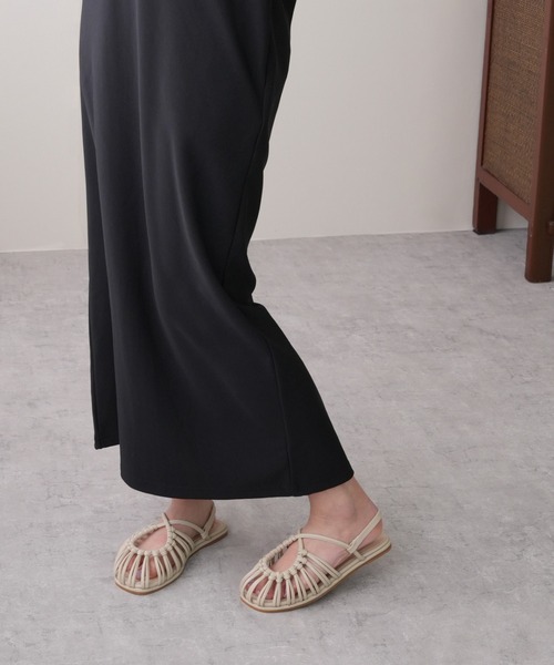 IAMUSE（アイアミューズ）の「クロスデザインストラップ　オーバル編みメッシュサンダル S0796【IAMUSE】（サンダル・レディース・ブラック/アイボリー・40/38/39/36/37）」の15枚目の写真