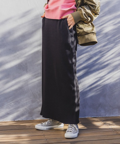 BAYFLOW（ベイフロー）の「リブタイトスカート（スカート・レディース・ライトグレー/ブラック/ターコイズブルー/グリーン系1/パープル・SMALL/MEDIUM）」の6枚目の写真