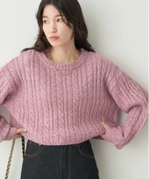 earth music&ecology | ショートケーブルニットプルオーバー(ニット/セーター)