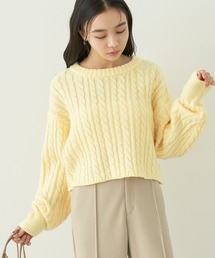 earth music&ecology | ショートケーブルニットプルオーバー(ニット/セーター)