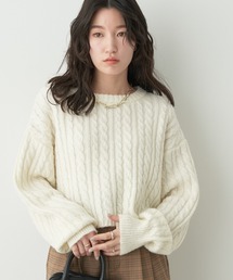 earth music&ecology | ショートケーブルニットプルオーバー(ニット/セーター)