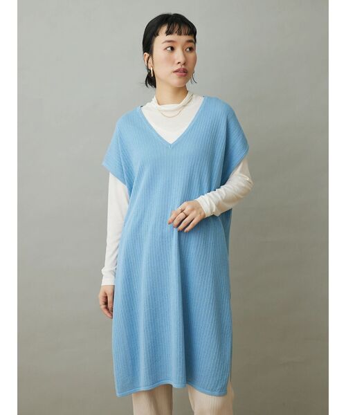CRAFT STANDARD BOUTIQUE（クラフトスタンダードブティック）の「ジレニットワンピース（ワンピース・レディース・イエロー/ブラック/サックスブルー・FREE）」の4枚目の写真