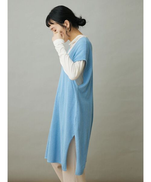 CRAFT STANDARD BOUTIQUE（クラフトスタンダードブティック）の「ジレニットワンピース（ワンピース・レディース・イエロー/ブラック/サックスブルー・FREE）」の5枚目の写真