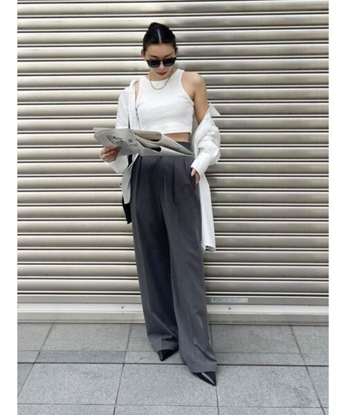 EVRIS（エヴリス）の「タックワイドパンツ【セットアップ着用可能】（その他パンツ・レディース・パープル/ブラック/グレー・SMALL/MEDIUM）」の5枚目の写真