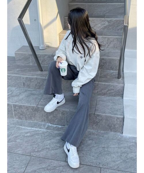 EVRIS（エヴリス）の「タックワイドパンツ【セットアップ着用可能】（その他パンツ・レディース・パープル/ブラック/グレー・SMALL/MEDIUM）」の7枚目の写真