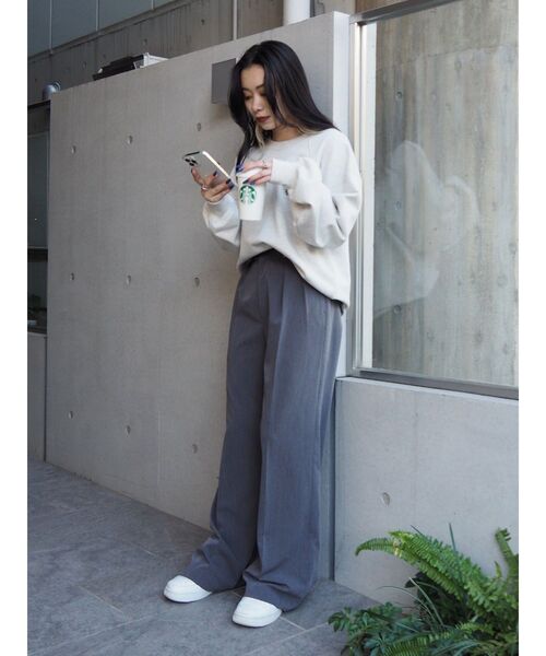 EVRIS（エヴリス）の「タックワイドパンツ【セットアップ着用可能】（その他パンツ・レディース・パープル/ブラック/グレー・SMALL/MEDIUM）」の9枚目の写真