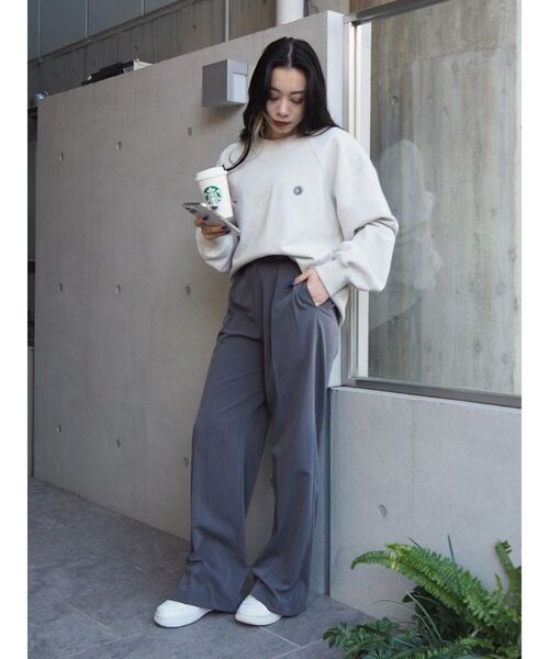 EVRIS（エヴリス）の「タックワイドパンツ【セットアップ着用可能】（その他パンツ・レディース・パープル/ブラック/グレー・SMALL/MEDIUM）」の10枚目の写真