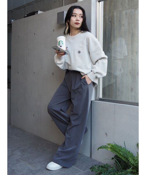 EVRIS（エヴリス）の「タックワイドパンツ【セットアップ着用可能】（その他パンツ・レディース・パープル/ブラック/グレー・SMALL/MEDIUM）」の11枚目の写真