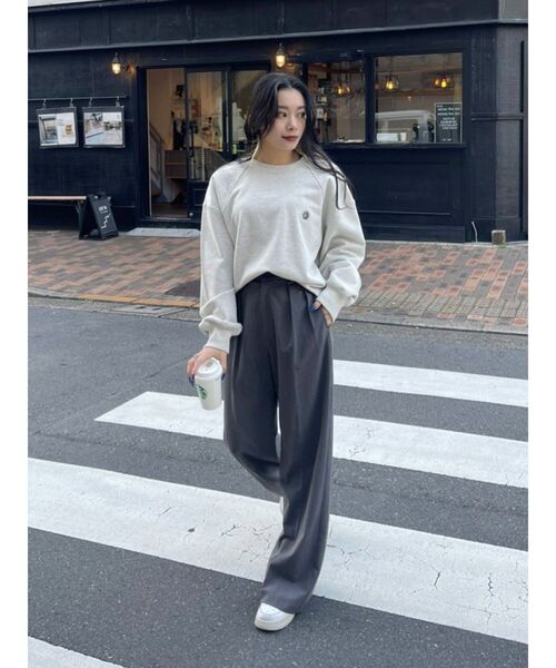 EVRIS（エヴリス）の「タックワイドパンツ【セットアップ着用可能】（その他パンツ・レディース・パープル/ブラック/グレー・SMALL/MEDIUM）」の14枚目の写真