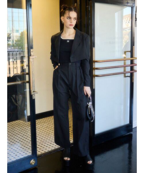 EVRIS（エヴリス）の「タックワイドパンツ【セットアップ着用可能】（その他パンツ・レディース・パープル/ブラック/グレー・SMALL/MEDIUM）」の15枚目の写真