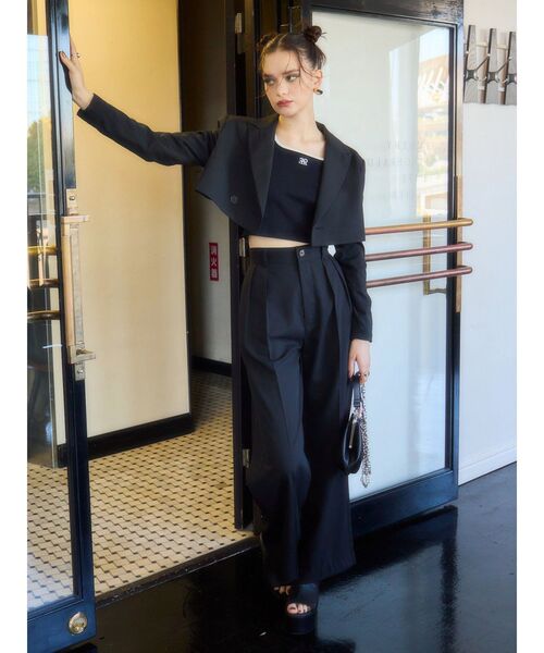 EVRIS（エヴリス）の「タックワイドパンツ【セットアップ着用可能】（その他パンツ・レディース・パープル/ブラック/グレー・SMALL/MEDIUM）」の17枚目の写真