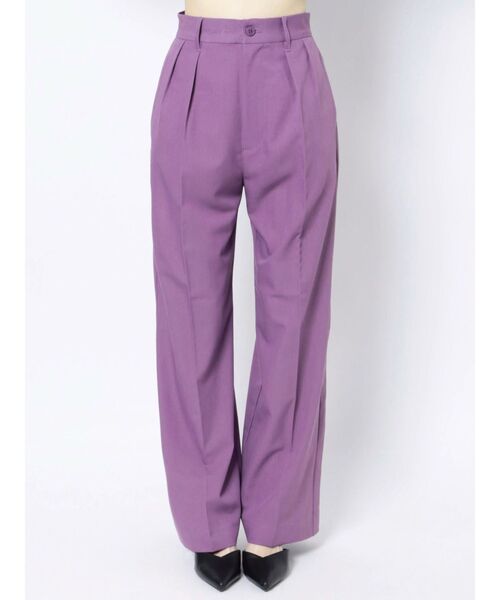 EVRIS（エヴリス）の「タックワイドパンツ【セットアップ着用可能】（その他パンツ・レディース・パープル/ブラック/グレー・SMALL/MEDIUM）」の20枚目の写真