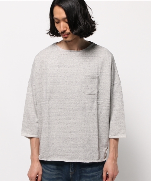 WHO'S WHO gallery（フーズフーギャラリー）の「【GIGGER】カットオフ7分T（Tシャツ/カットソー・メンズ・ホワイト/グレー・LARGE/MEDIUM）」の7枚目の写真