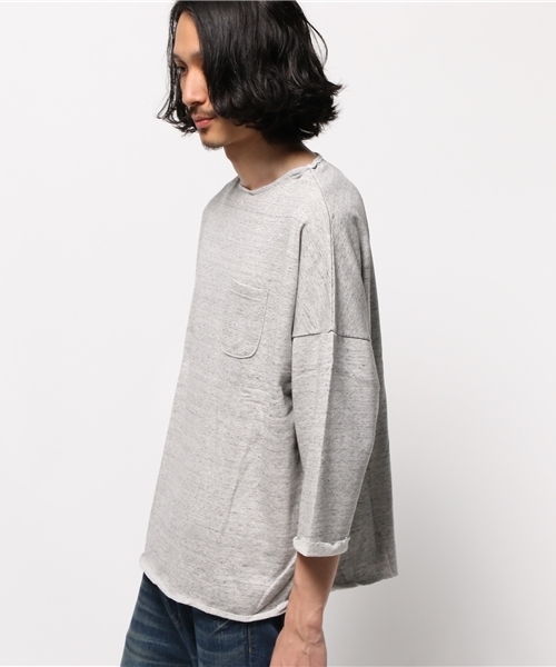 WHO'S WHO gallery（フーズフーギャラリー）の「【GIGGER】カットオフ7分T（Tシャツ/カットソー・メンズ・ホワイト/グレー・LARGE/MEDIUM）」の8枚目の写真