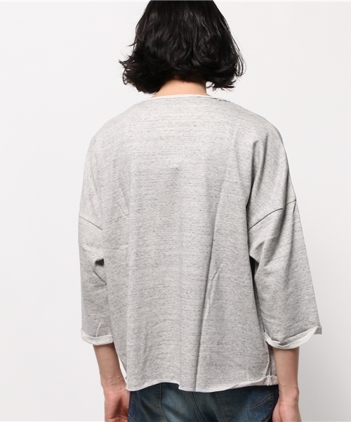 WHO'S WHO gallery（フーズフーギャラリー）の「【GIGGER】カットオフ7分T（Tシャツ/カットソー・メンズ・ホワイト/グレー・LARGE/MEDIUM）」の9枚目の写真