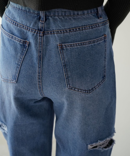 rectangle（レクタングル）の「スラッシュカットデニムパンツ（デニムパンツ・レディース・ライトブルー/ブルー/オフホワイト・SMALL/MEDIUM）」の10枚目の写真