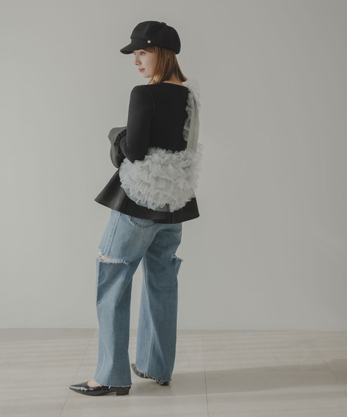 rectangle（レクタングル）の「スラッシュカットデニムパンツ（デニムパンツ・レディース・ライトブルー/ブルー/オフホワイト・SMALL/MEDIUM）」の21枚目の写真