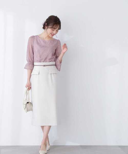 PROPORTION BODY DRESSING（プロポーションボディドレッシング）の「チュールエンブロイダリーブラウス / 1213110306（シャツ/ブラウス・レディース・ピンク/グレー/カーキ・MEDIUM/SMALL）」の4枚目の写真