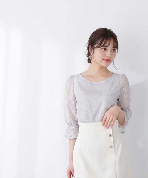 PROPORTION BODY DRESSING（プロポーションボディドレッシング）の「チュールエンブロイダリーブラウス / 1213110306（シャツ/ブラウス・レディース・ピンク/グレー/カーキ・MEDIUM/SMALL）」の11枚目の写真