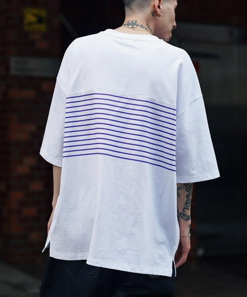 Subciety（サブサエティ）の「WIDE BORDER TEE（Tシャツ/カットソー・メンズ・グリーン/ホワイト/ブラック・MEDIUM/LARGE/X-LARGE）」の5枚目の写真