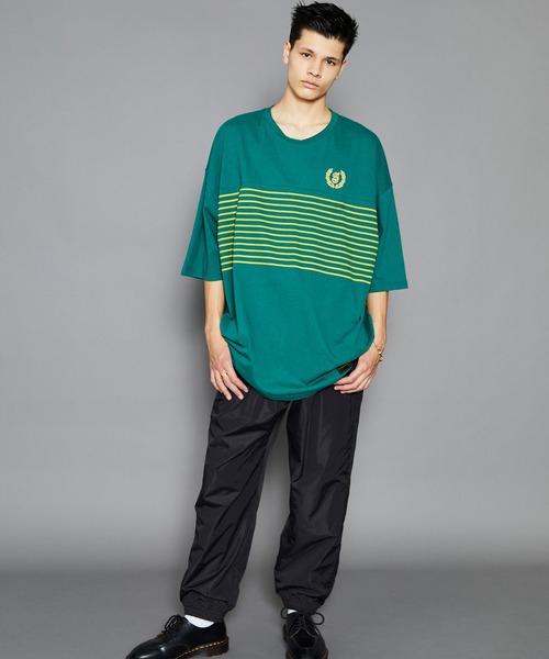 Subciety（サブサエティ）の「WIDE BORDER TEE（Tシャツ/カットソー・メンズ・グリーン/ホワイト/ブラック・MEDIUM/LARGE/X-LARGE）」の10枚目の写真