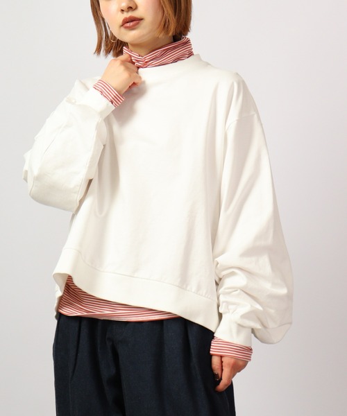 BRODIAEA(ブローディア)の「BRODIAEA テンセルボーダー スーパーストレッチ プルオーバー(Tシャツ/カットソー・レディース・グリーン/ブラック系その他/杢グレー/コーラル/ネイビー系/ワイン/レッド系その他/ライトブルー/ブラック/ネイビー・40)」の10枚目の写真