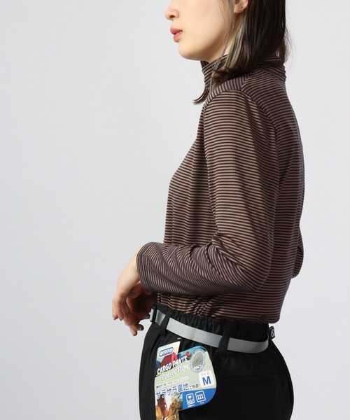 BRODIAEA(ブローディア)の「BRODIAEA テンセルボーダー スーパーストレッチ プルオーバー(Tシャツ/カットソー・レディース・グリーン/ブラック系その他/杢グレー/コーラル/ネイビー系/ワイン/レッド系その他/ライトブルー/ブラック/ネイビー・40)」の13枚目の写真