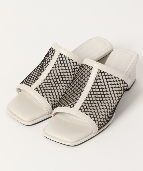 PAGEBOY（ページボーイ）の「スクエアメッシュサンダル（サンダル・レディース・ブラック/オフホワイト・M/L）」の5枚目の写真
